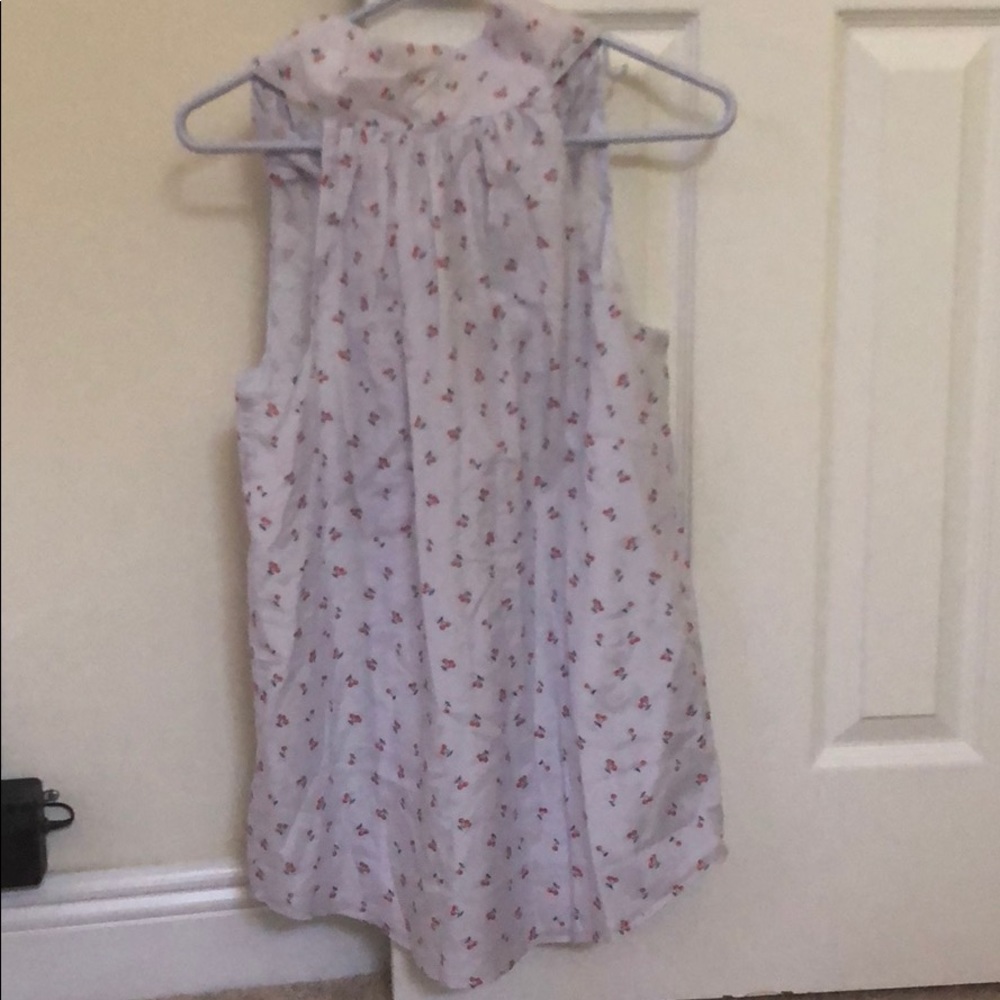 NWT jcrew tie back top size 4 Tall - cherry print